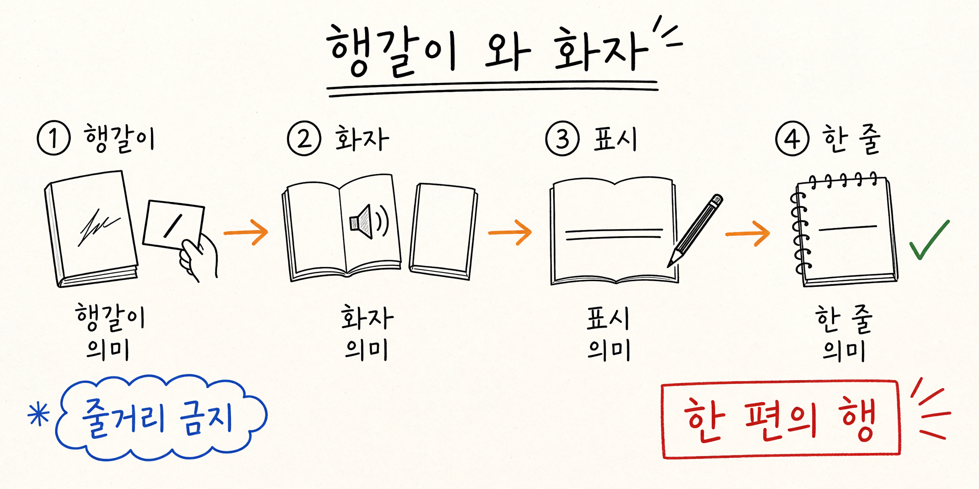 행갈이와 화자